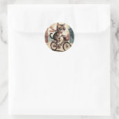 Vintage Style Cat Ronde Sticker (Tas)