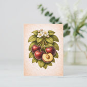 Vintage-Style Cherry Botanical Illustration Briefkaart (Staand voorkant)