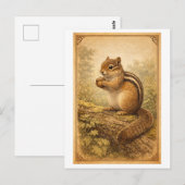 Vintage-Style Chipmunk Illustration Briefkaart (Voorkant / Achterkant)