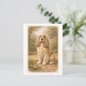 Vintage-Style Cocker Spaniel Briefkaart (Staand voorkant)