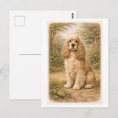 Vintage-Style Cocker Spaniel Briefkaart (Voorkant / Achterkant)