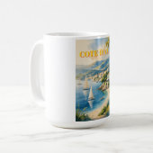 Vintage Style Cote D'Azur French Travel Koffiemok (Voorkant links)