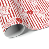 Vintage Style Cupid Doodles Valentine's Day Cadeaupapier (Rol Hoek)