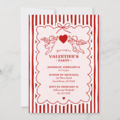 Vintage Style Cupid Doodles Valentine's Day Party Kaart (Voorkant)