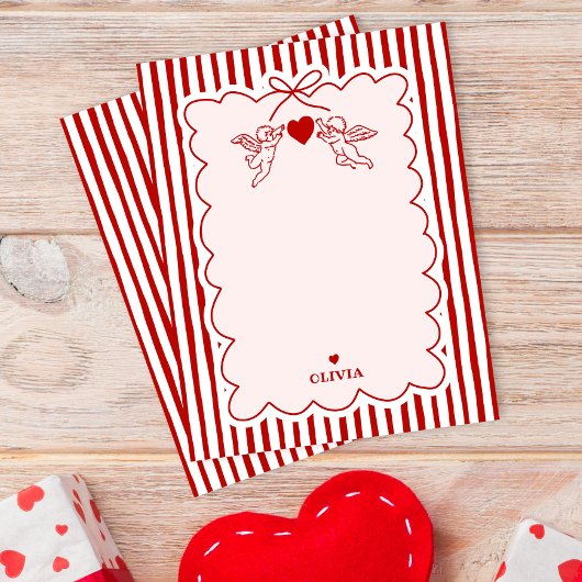 Vintage Style Cupid Doodles Valentine's Day Theme Notitiekaartje