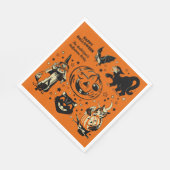 Vintage Style Halloween Graphics Personalized Servet (Hoek)