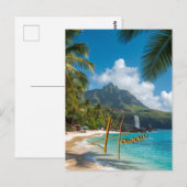 Vintage Style Hawaiian Travel Coast Blue Sea Briefkaart (Voorkant / Achterkant)