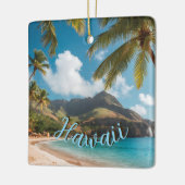 Vintage Style Hawaiian Travel Coast Sea Sunset Keramisch Ornament (Links)