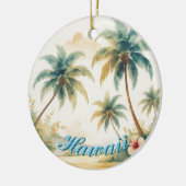 Vintage Style Hawaiian Travel Honolulu Keramisch Ornament (Links)