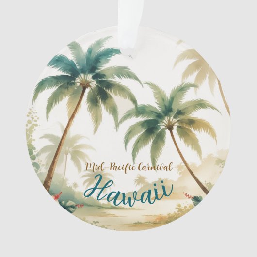 Vintage Style Hawaiian Travel Honolulu Ornament (voorkant)