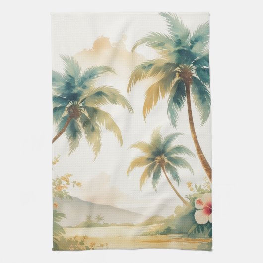 Vintage Style Hawaiian Travel Honolulu Theedoek (Verticaal)