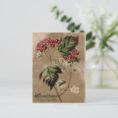 Vintage Style Hawthorn Tree Berry Postcard Briefkaart (Staand voorkant)