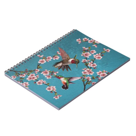 Vintage Style Hummingbirds & Cherry Blossoms Notitieboek (Linkerzijde)