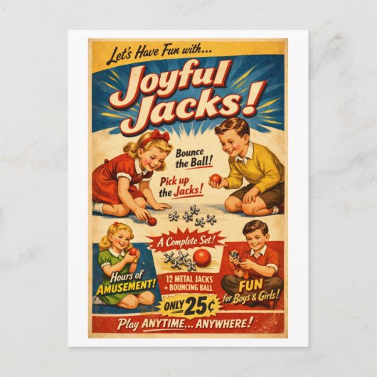 Vintage-Style Jacks Advertisement Briefkaart (Voorkant)