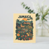 Vintage Style Jamaica Travel Illustration Briefkaart (Staand voorkant)
