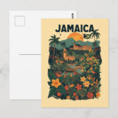Vintage Style Jamaica Travel Illustration Briefkaart (Voorkant / Achterkant)