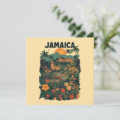 Vintage Style Jamaica Travel Illustration Card (Staand voorkant)
