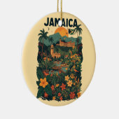 Vintage Style Jamaica Travel Illustration Keramisch Ornament (Rechts)