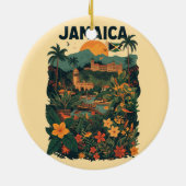 Vintage Style Jamaica Travel Illustration Keramisch Ornament (Achterkant)