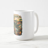 Vintage Style Jamaica Travel Illustration Koffiemok (Voorkant rechts)
