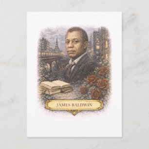 Vintage-Style James Baldwin Schrijver Postkaart