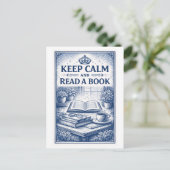 Vintage-Style "Keep Calm" Reading Briefkaart (Staand voorkant)