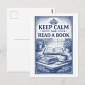 Vintage-Style "Keep Calm" Reading Briefkaart (Voorkant / Achterkant)