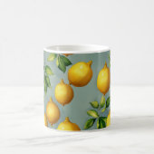 Vintage Style Lemons Pattern Wallpaper Art Koffiemok (Center)