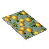 Vintage Style Lemons Pattern Wallpaper Art Notitieboek (Rechterzijde)