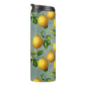 Vintage Style Lemons Pattern Wallpaper Art Thermosbeker (Geroteerd rechts)