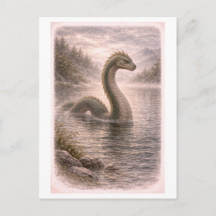 Vintage-Style Loch Ness Monster (Mythe-serie) Briefkaart
