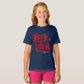 Vintage Style Merry Christmas Holiday Greeting  T-shirt (Voorkant volledig)