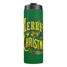 Vintage Style Merry Christmas Holiday Greeting  Thermosbeker