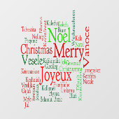 Vintage Style Merry Christmas Translation Word Raamsticker (Vel)