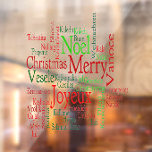 Vintage Style Merry Christmas Translation Word Raamsticker (Vel 2)