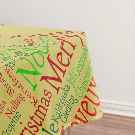 Vintage Style Merry Christmas Translation Word  Tafelkleed (Voorbeeld)
