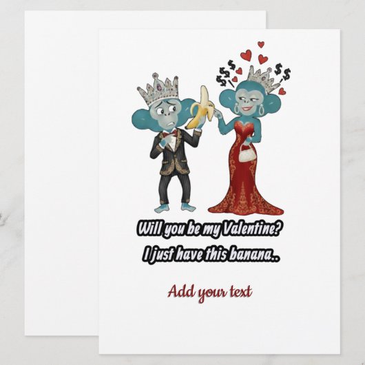 Vintage style monkey couple art feestdagenkaart (Voorkant / Achterkant)