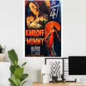 Vintage Style Monster Movie Poster Mummy  (Thuiskantoor)