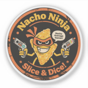 Vintage Style Nacho Chip met Light Guns Gamer Sticker