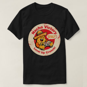 Vintage Style Nacho Chip met Sombrero & Controller T-shirt