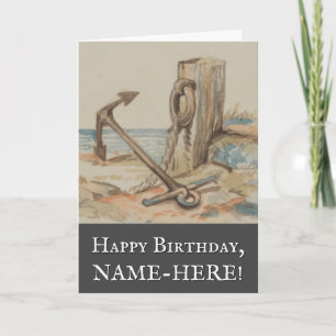 Vintage Style Nautical Themed Birthday Card Kaart