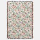 Vintage style neutral floral pattern deken (Voorkant Verticaal)