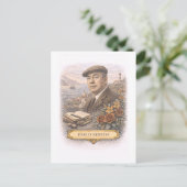 Vintage-Style Pablo Neruda Schrijver Postkaart (Staand voorkant)