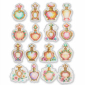 Vintage Style Perfume Bottle Sheet of Stickers (Voorkant)