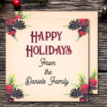 Vintage Style Pine Cone & Berries Christmas