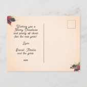 Vintage Style Pine Cone & Berries Christmas Photo Briefkaart (Achterkant)