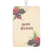 Vintage Style Pine Cone & Berries Christmas Photo  Luchtverfrisser (Achterkant)