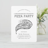 Vintage Style Pizza Feest | Inwoning Uitnodiging (Staand voorkant)