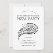 Vintage Style Pizza Feest | Inwoning Uitnodiging (Voorkant)