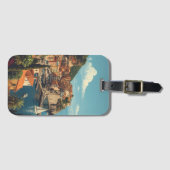 Vintage Style Portofino Genova Italy Bagagelabel (Voorkant (horizontaal))